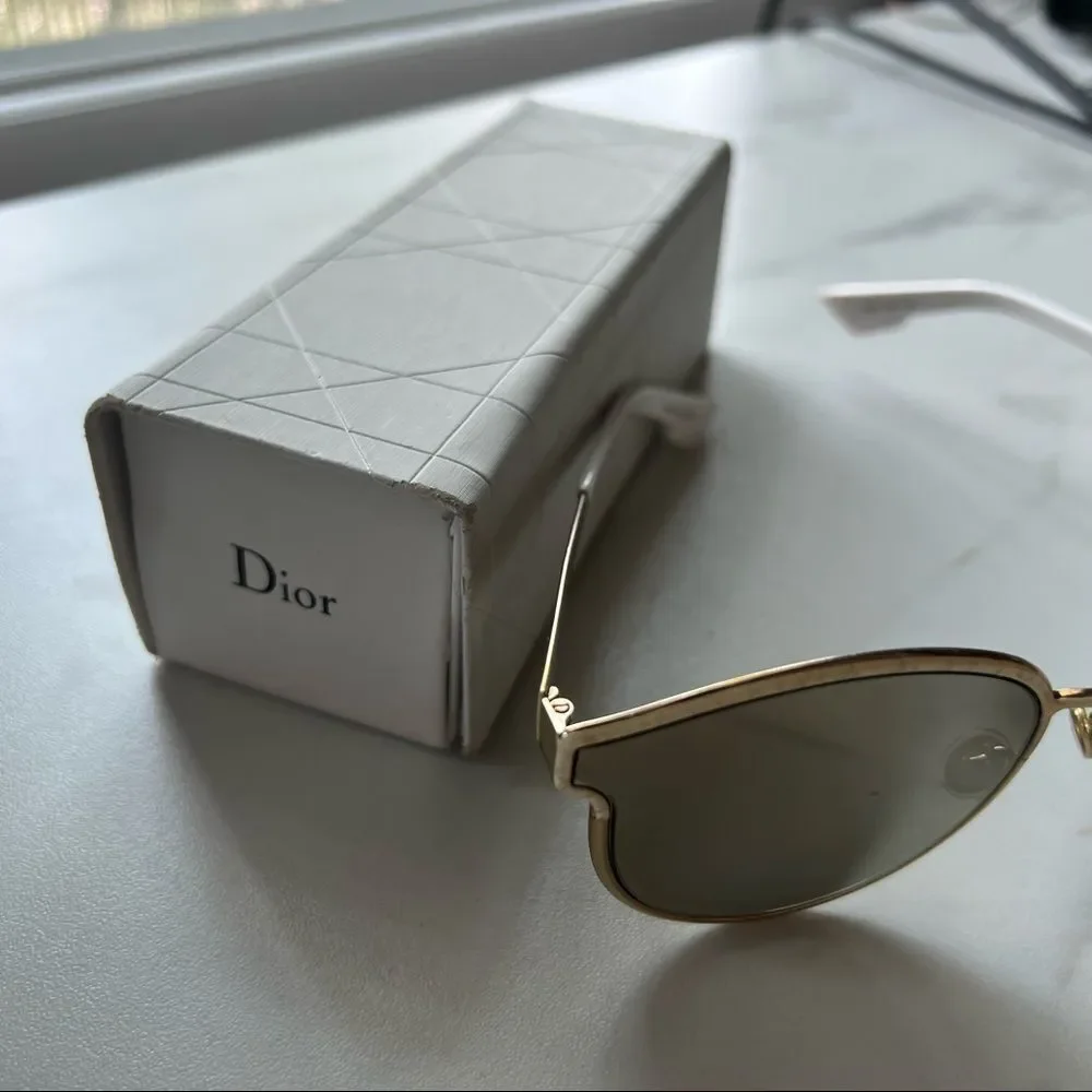 CHRISTIAN DIOR SYMMETRIC GBZQV WHITE MARBLE AUTHENTIC FRAMES SUNGLASSES 59-19